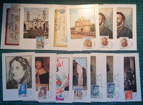 LOTE DE 74 MATASELLADOS PRIMER DÍA DE ESPAÑA (72 TARJETAS POSTALES Y 2 SOBRES) - Imagen 7 de 9