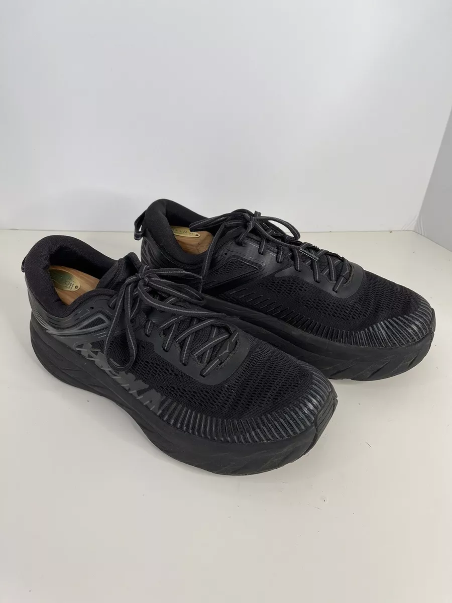 Hoka One One Bondi 7 Mens Size 11 M All Black Running Walking Shoes Sneakers