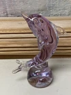 Vintage MURANO Glass Alexandrite Neodymium Purple Dolphin Figurine 7 1/2" Tall