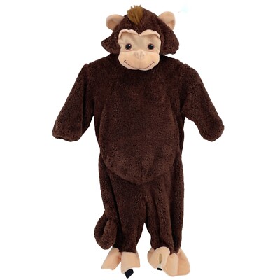 MiniWear Toys-R-Us Brown Monkey w/ Tail Baby Costume 6-9 Months Attached Hood 