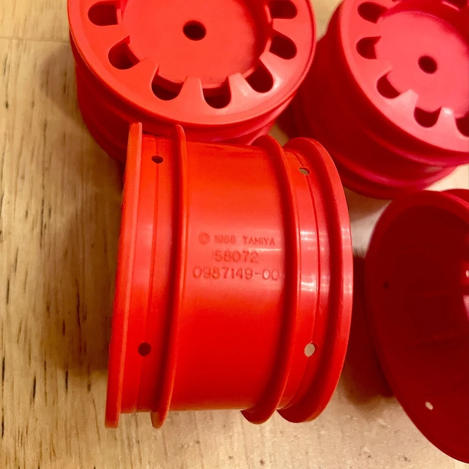 Tamiya Avante NEW Wheel Set Bright Red Repro - Rare Vintage RC - Image 3 of 4