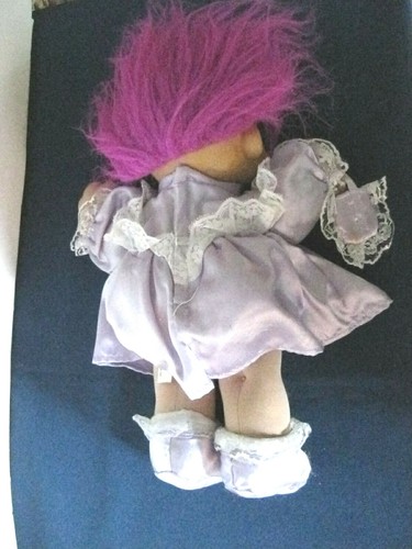 Vintage Russ Berrie Troll Doll 14" Large Purple Complete 1980s RARE - Picture 4 of 6