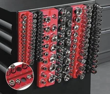  6-PACK Set Magnetic Socket Organizer Holder 1/4'' 3/8'' 1/2'' Drive SAE Metric
