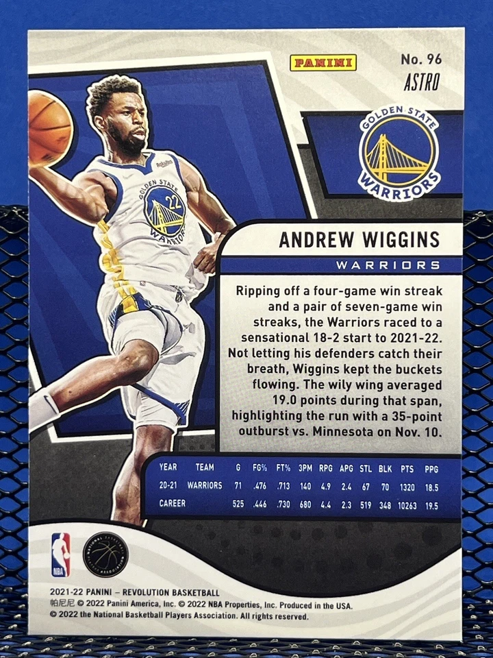 2021-22 Panini Revolution ANDREW WIGGINS Astro Golden State Warriors 96 - Image 2 of 2