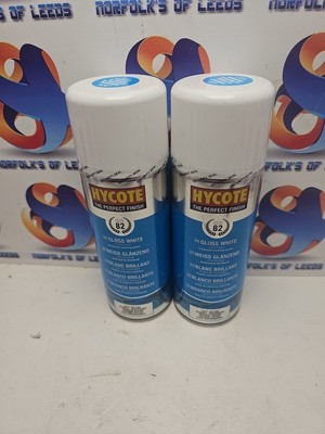 Weiß Sprühlack glänzend Hycote Aerosol Auto Mehrzweck Vorbereitung 400 ml x 2