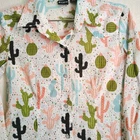 Size 8 Cruel Girls Cactus Long Sleeve Button Front Shirt Medium Rodeo Cowgirl
