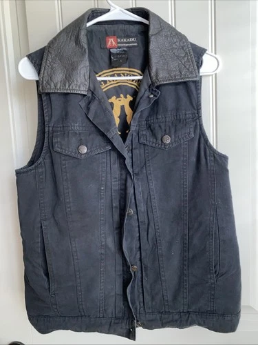 Kakadu Traders Australia Concealed Carry Canvas Vest leather trim mens S small image 2