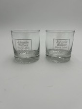 Pair (2) Johnnie Walker Scotch Whiskey Rocks Drinking Glasses CCC