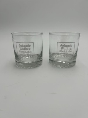 Pair (2) Johnnie Walker Scotch Whiskey Rocks Drinking Glasses CCC