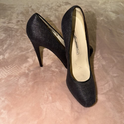 #ad Brian Atwood Black Platform Stiletto Round Toe Slip On Heels Women#x27;s EU 40 $275.00