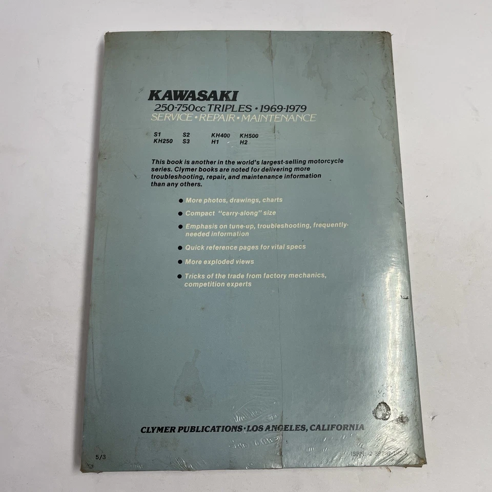 Руководство по обслуживанию Clymer Kawasaki 250-750cc тройки 69-79 0-89287-192-X - Изображение 2 из 2