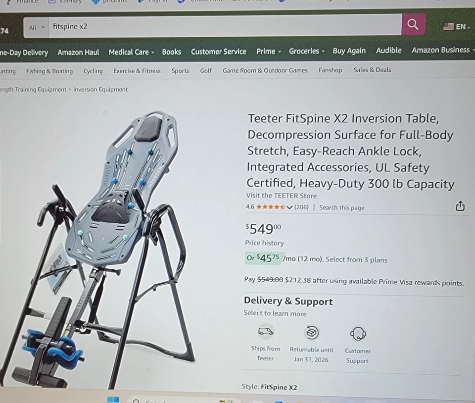 Mesa de inversión Teeter Fitspine X2 - Excelente estado Foto 3 de 3