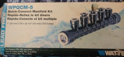 Watts WPQCM-5 Quick-Connect Manifold Kit 1'' CTS x (5) 1/2'' Outlets Lead Free
