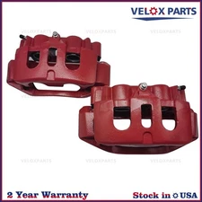 2 Brake Caliper w/ Bracket for Chevy Silverado 2500 HD 11-19 GMC Sierra Red Rear