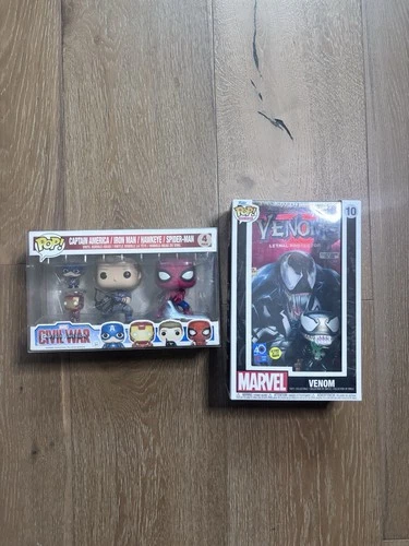 Venom Comic Cover Funko And Captain America Civil War Marvel 4-Pack Funko