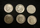 Lot of 6 1946-1948 P Roosevelt Dimes 90% Silver US Coin  "FREE SHIPPING"