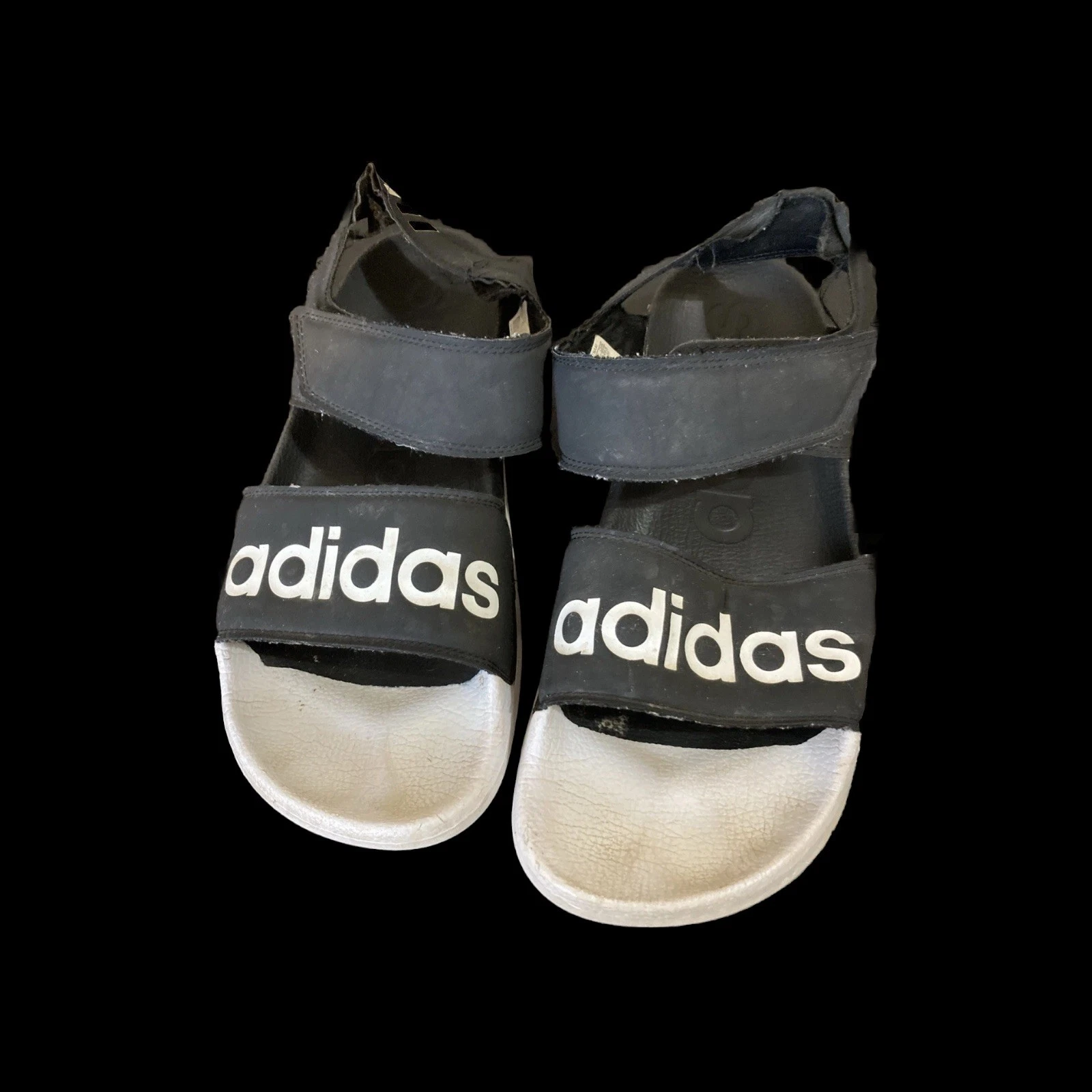 Adidas Adilette sandali bassi donna nero bianco taglia US 10