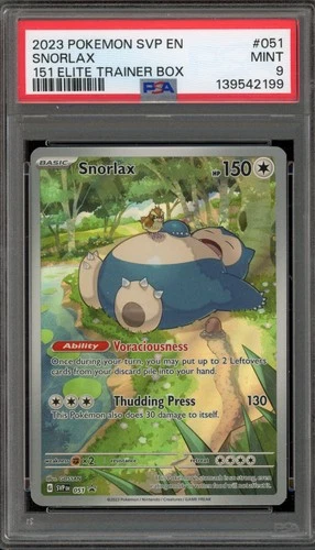 Pokemon Snorlax 151 MEW EN ETB Promo SVP EN 051 PSA 9 Mint