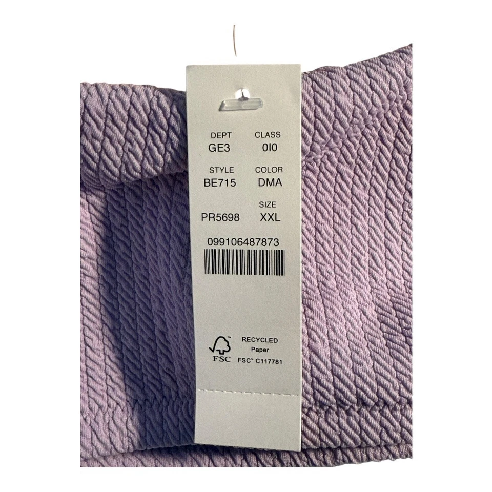 NUEVO J. Top de bikini Crew XXL púrpura texturizado de un hombro para mujer nuevo con etiquetas Foto 3 de 4