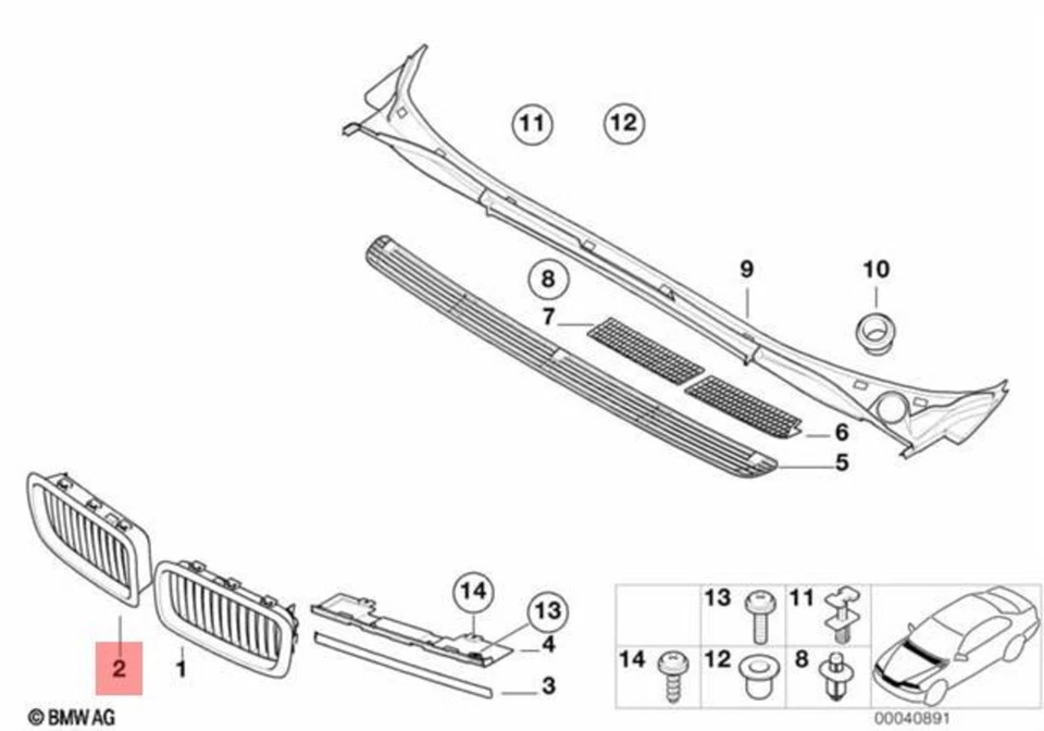 Radiador delantero derecho genuino BMW E38 sedán OEM 51138231594 Foto 2 de 3
