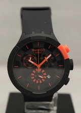 SWATCH Swiss Big Bold Checkpoint Orange Men's Watch.