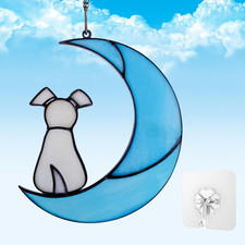 Stained Glass Dog Memorial Gifts for Dog Lovers, a Light Yellow Dog Deco