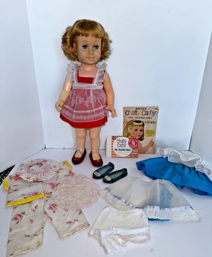 Vintage MATTEL Chatty Cathy Doll CLOTHES & Pamphlets Ca 1961 Storybook