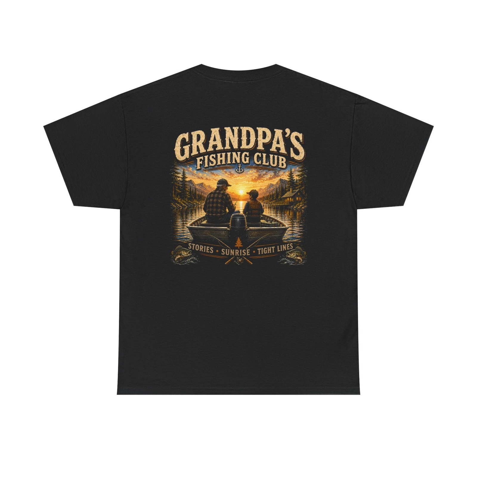 Grandpa's Fishing Club Tee | Vintage Fishing Sunset Design
Opens in a new window or tab