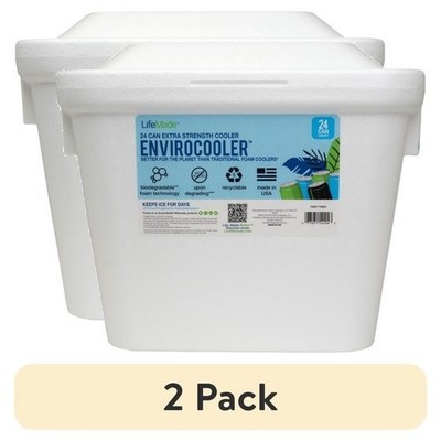 2 pack Lifoam Styrofoam Cooler, 28 Quart Foam Cooler, 24 Can Capacity, White