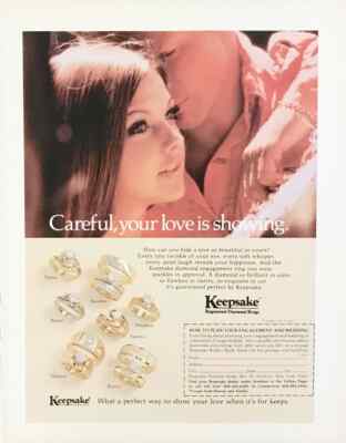 1979 Keepsake Diamond Rings PRINT AD Careful Your Love is Showing