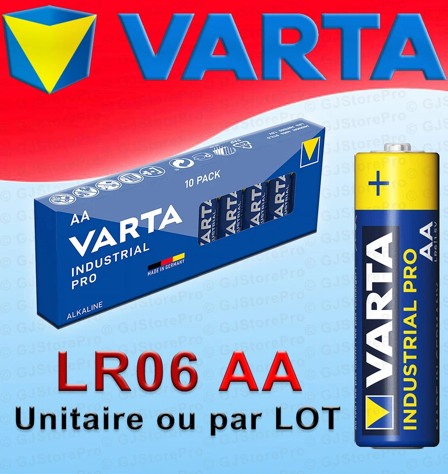 Piles AAA LR03 VARTA - AA LR06 INDUSTRIAL PRO LR3 LR6 PILE 1,5 V ALCALINE - Photo 2/4