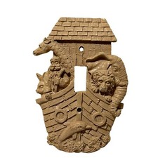 Noah  s Ark Light Switch Cover Wall Plate Nursery Baby Animals Resin Paintable