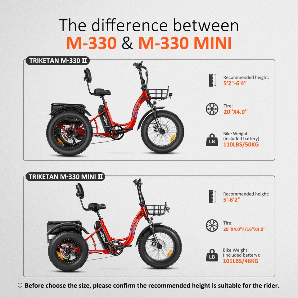 Triciclo Eléctrico ADDMOTOR M330II 750W 20Ah Motor Trasero Neumático Graso para Seniors Bicicleta Foto 4 de 4