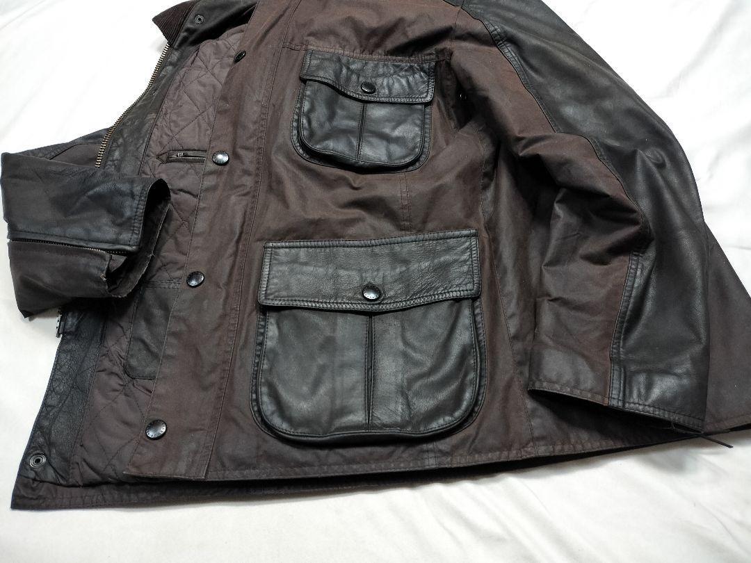Barbour Utility Leather Wax Jacket L Rustic Brown Military Barbour Utility Leather Wax Jacket L Rustic Brown Military