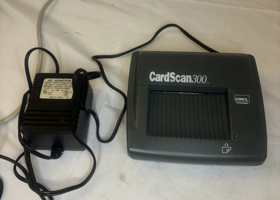 COREX CARDSCAN 300 BUSINESS CARD SCANNER BCR030P W/ POWER ADAPTER & CABLE - Image 2 of 4