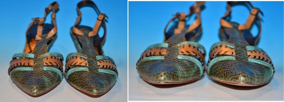 Zapatos de tacón de aguja de cuero de piel de serpiente APEPAZZA Sexy para mujer talla 39/8 Foto 3 de 4