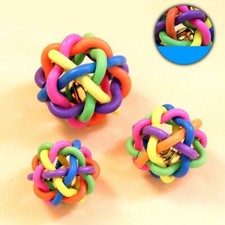 Multi-color Pet Bell Ball Nobbly Wobbly Rubber Woven Ball Chew Toy For Dog