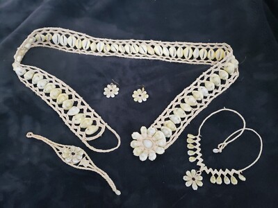 Cowrie Shell Belt and Accessories unisex, necklace, bracelet and earrings new