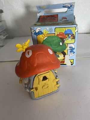 Vintage Schleich Schlumpf Spaßhaus selten verpackt 70er Jahre rotes Dach