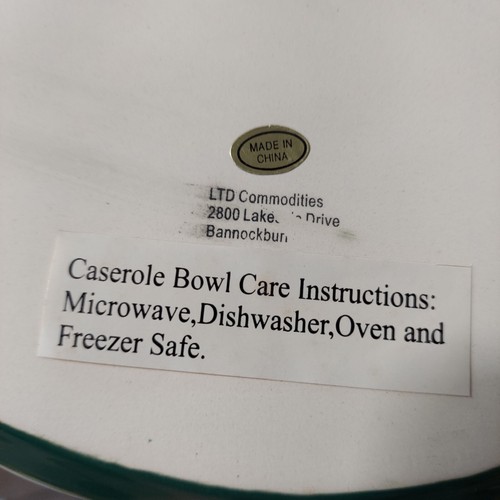 3 Nesting Casserole Green Dish With Wicker Holders - Imagen 2 de 7