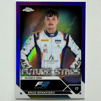 Brad Benavides 2023 Topps Chrome F1 #89 Future Stars Purple Refractor /399 F2