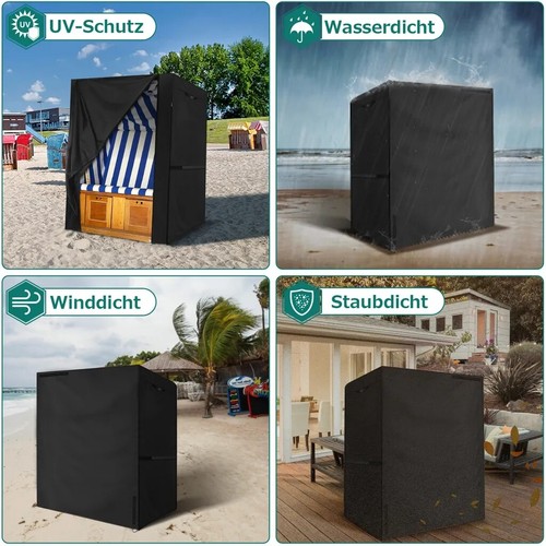 Strandkorb Schutzhülle Abdeckhaube Plane Abdeckung mit Reißverschluss XL NEU DE - Bild 5 von 15