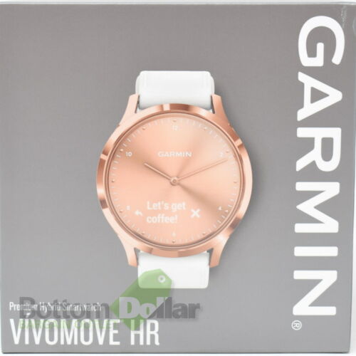 Garmin 010-01850-AB Vivomove HR Premium Hybrid Smartwatch Rose Gold/ White - Afbeelding 1 van 3