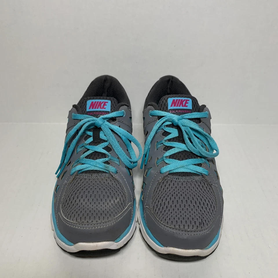 Nike Dual Fusion Run 2 Zapatos Atléticos para Correr para Mujer Talla 7.5 Gris Verde azulado y Rosa Foto 2 de 4