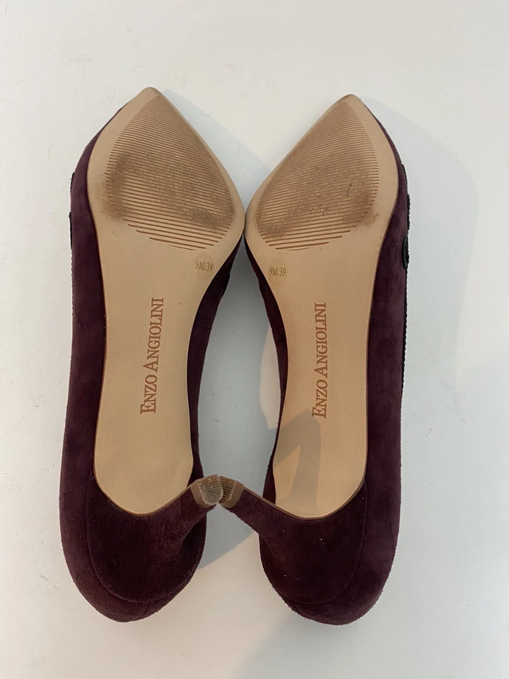 Tacones de gamuza borgoña Enzo Angiolini para mujer talla 9 M Foto 4 de 4