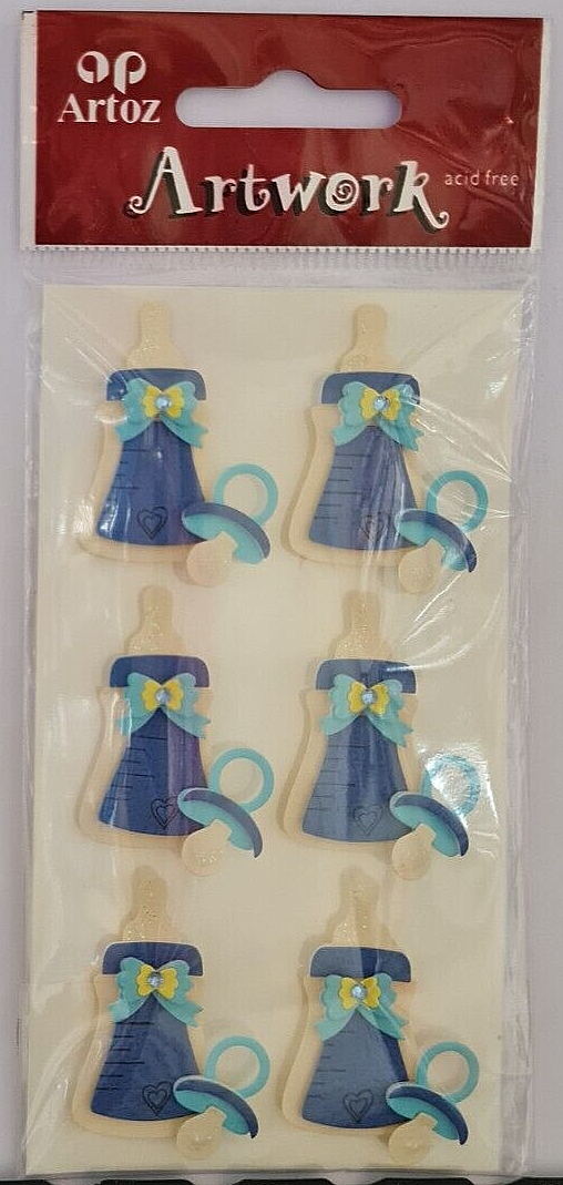 Baby Boy Bottle (Blue) - Artoz Self Adhesive embellishments 185580-53