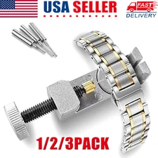  Metal Adjustable Watch Band Strap Bracelet Link Pin Remover Repair Tool Kit US