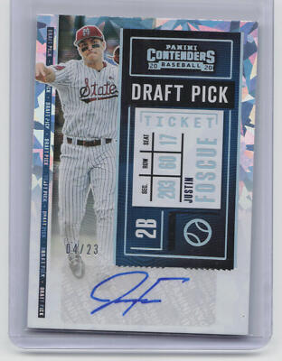 2020 Panini Contenders #DPT2-JF Justin Foscue Cracked Ice Auto #/23