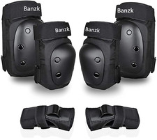 Adult/Child Knee Pads Elbow Pads Wrist Guards 3 in 1 Protective Gear Set for Ska
