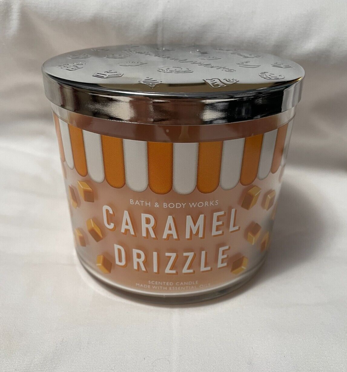 Bath and Body Works 3 Wick Candle Caramel Drizzle Sugar Cane Essential